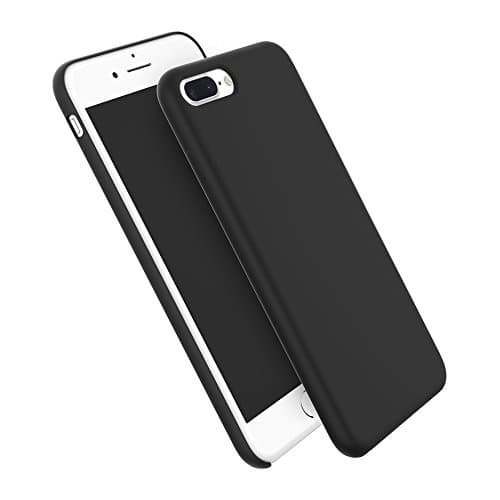 iPhone 8 Plus Case,iPhone 7 Plus Silicone Case, HiOrange Liquid Silicone Gel Rubber Shockproof and Scratch-proof Cover with Soft Microfiber Cloth for Apple iPhone 7 Plus 5.5 Inch-Rock Black