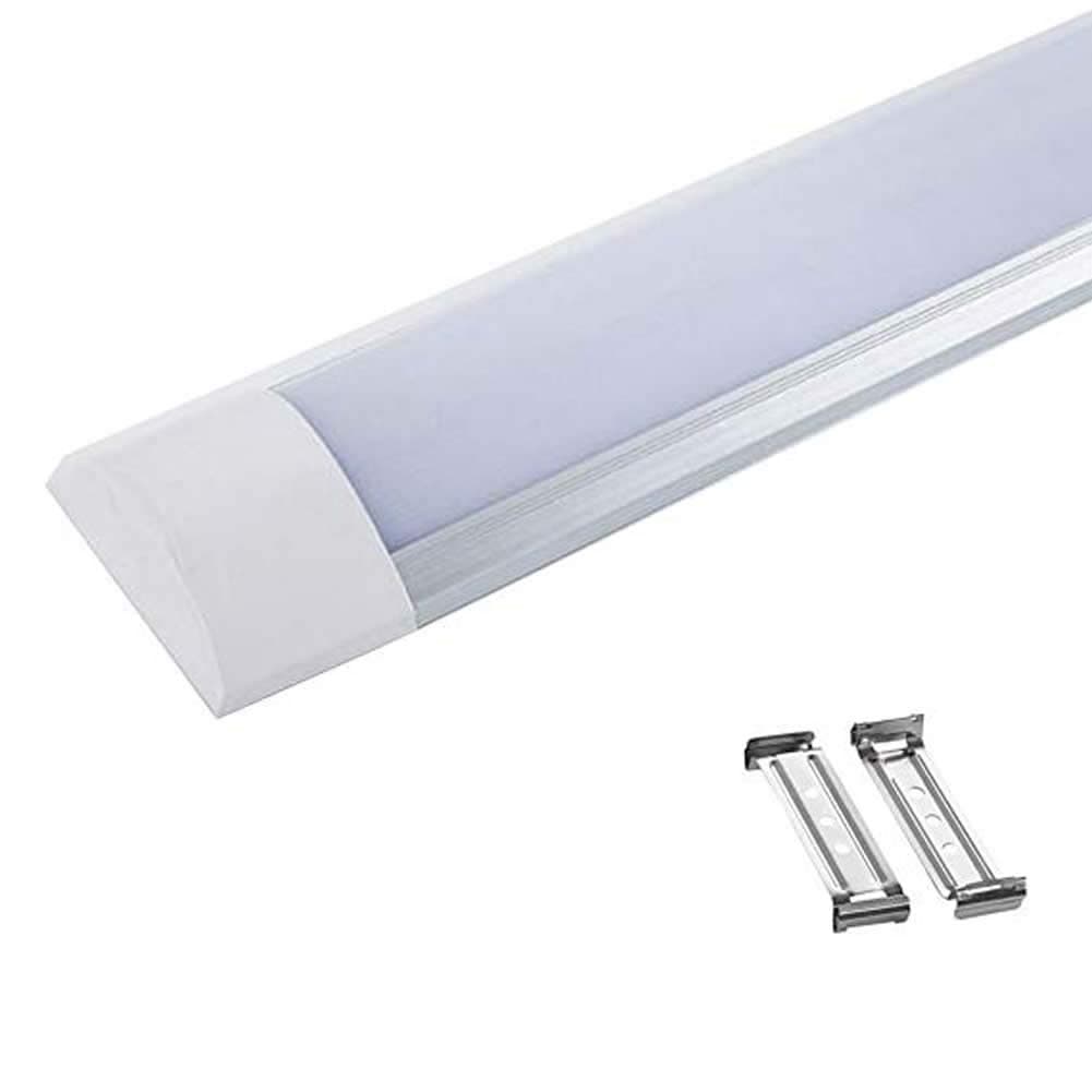 2ft, 3ft, 4ft, 5ft Led Linear Batten Ceiling Tube Light Surface Mounted Fitting for Kitchen, Bathroom, Garage, Office, Retail, Store Rooms (4000K, 3ft (0.9m))