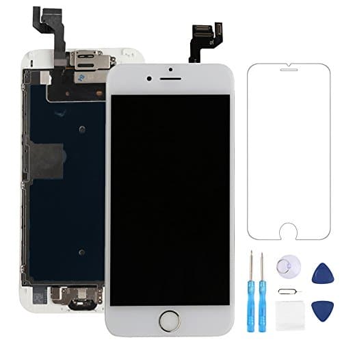 Screen Replacement for iphone 6s White 4.7" LCD Display 3D Touch Digitizer Frame Assembly Full Repair Kit, with Home Button, Proximity Sensor, Ear Speaker, Front Camera, Screen Protector, Repair Tools