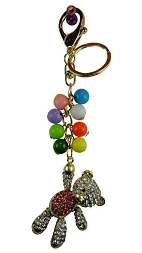 Crystal Keychain Pink Bear
