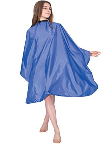XMW Multipurpose Classic Polyester Solid Hair Cutting Salon Cape with Adjustable Neck Closure Blue