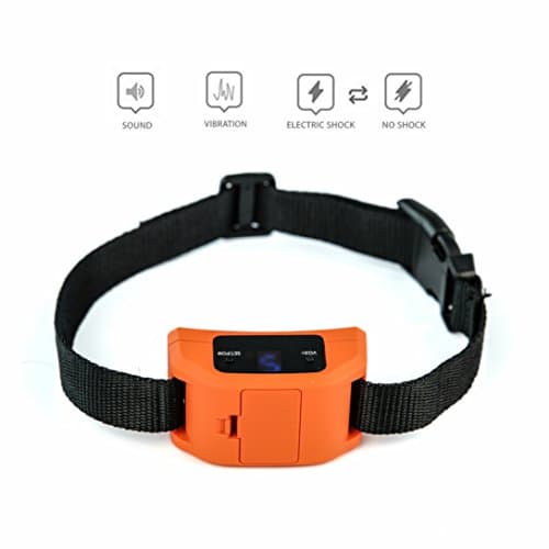 Bark Collar for Small, Medium, Large Dogs w/ 2 Automatic Dual Modes: Beep+Vibration/Shock - Anti Bark Collar w/ Humane 9 Level Sensitivity - Shock Collar to Stop/Control Dog Barking (Orange)