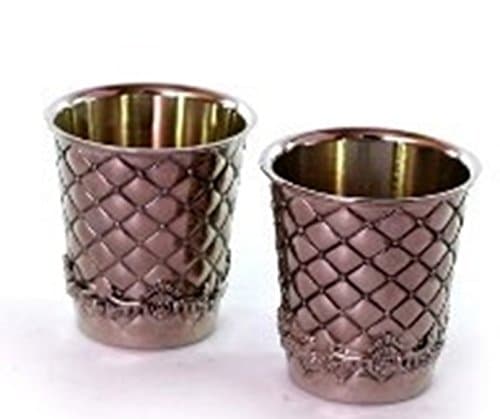 Mini Silver Plated Kiddush Cups, 2-Pack