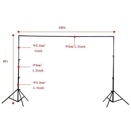 Sofoto Photo Video Studio Backdrop Stand Kit 9Ft Adjustable Muslin Background Backdrop Support System Stand BGS2.8