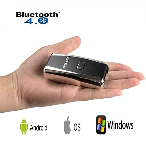 DEFTUN Pocket Bluetooth Wireless 1D Linear Bar Code Scanner with USB Compatible for iOS, Android,Windows