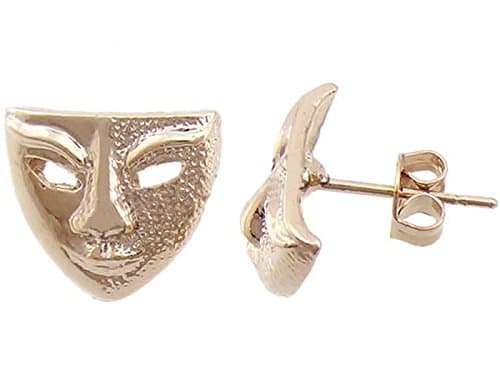 Mask Earring-Bronze Tone