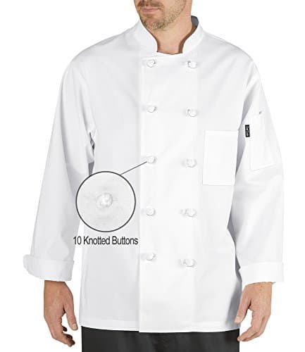Chef Code Professional Chef Coat with 10 Cloth Knot Buttons CC121