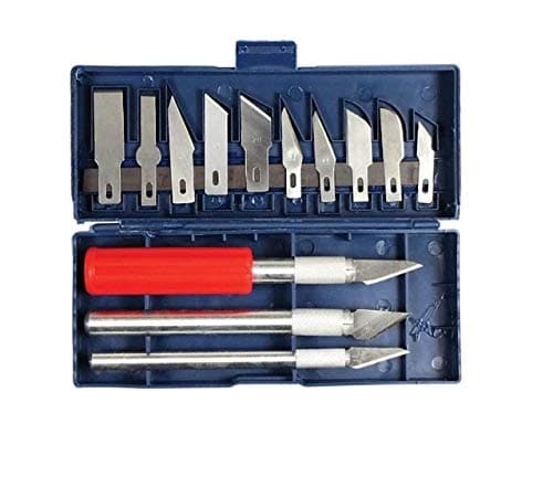 KNAFS 16pc Exacto Style Multi-Function Hobby Knife Crafts Carving Cutter Graver Sculpting Art Tool Set(13 Blades+3 Handle)