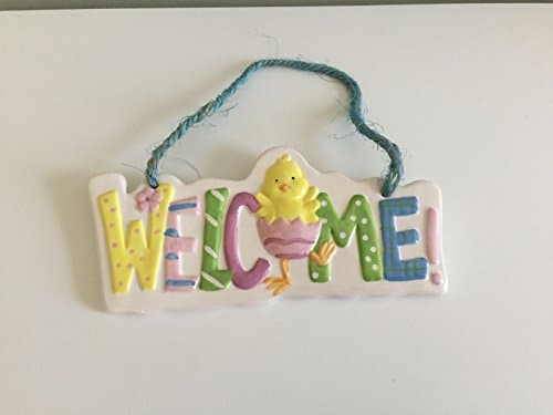 Welcome Easter Decorative Porcelain Wall Plaque
