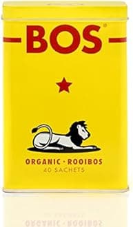 Red Rooibos Tea in Unbleached Tea Bags ~ Organic, Natural, Caffeine Free &amp; Delicious, Rich in Antioxidants, Electrolytes &amp; Minerals, Sustainably Produced in South Africa, 40-Pack TIN by BOS