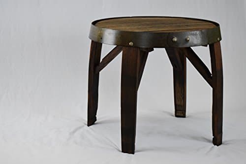 Side table made from reclaimed wine barrel