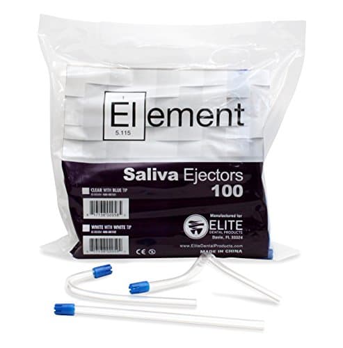 ELEMENT Saliva Ejector - 6" - Clear w/Blue Tip (Case of 1000)