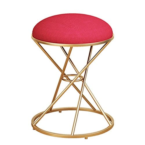 QPG Stool Iron Small Stool Cloth Sofa Stool Shoe Bench Modern Makeup Chair Vanity Stool (Color : B)