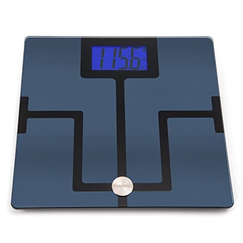 BLUEWEIGH Smart Body Composition Analyzer, Scale Mesures - Body Weight, Body Fat content, Body Muscle Weight, Body Water Content, Body Bone Mass, Visceral Fat, BMI and BMR (Reco, Black) by BLUEWEIGH