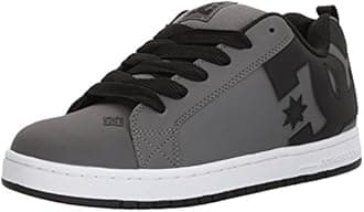 DC Men's Court Graffik Skate Shoe, Grey/Grey/Black, 9 D US
