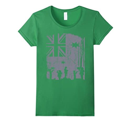 Womens LEST WE FORGET Tshirt Large Grass