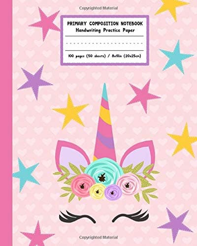 Independently published Primary Composition Notebook Handwriting Practice Paper: Adorable Boho Flowers Unicorn with Blank Writing Sheets for Kindergarten to 2nd Grade Elementary Students