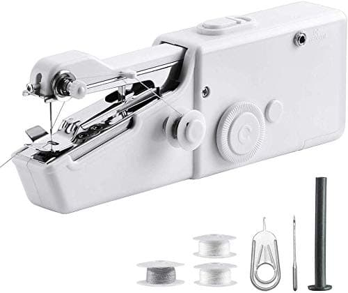 Handheld Sewing Machine, Mini Cordless Handheld Electric Sewing Machine Quick Handy Stitch for Easy Quick Repairs Fabric Leather Denim