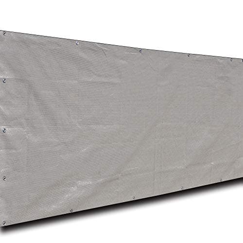 Alion Home Elegant Privacy Screen Windscreen Mesh for Backyard Deck, Patio, Balcony, Fence, Pool, Porch, Railing. (4' X 10', Smoke Grey)