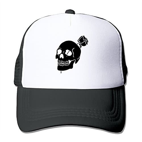 Cap Black Skeleton Rose Mesh Hat
