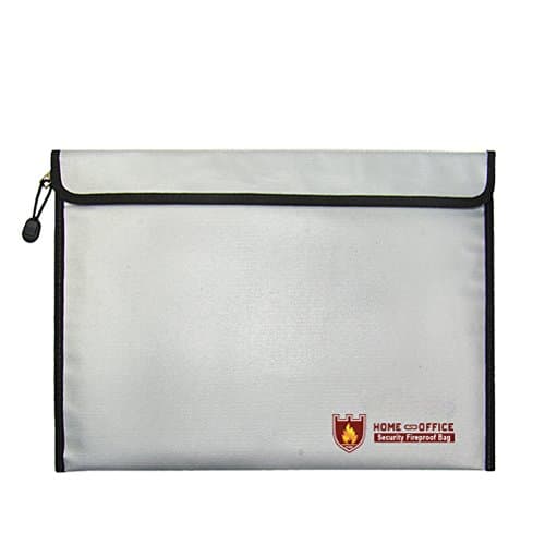 ZnvmiFireproof Bag Large Waterproof Fire Resistant Safe Document Bag Envelope Pouch A4 Size Fireproof File Bag for Cash/Jewelry/Photo/Lipo Battery/Valuables Storage Protection - Silver