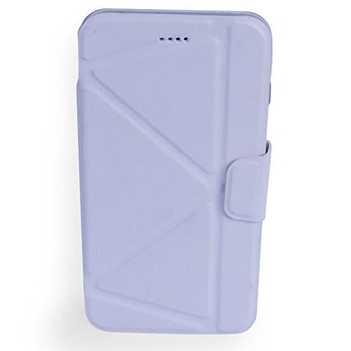 iPhone 6 Plus Case, Kasima Folio Flip PU Leather Case with Slim Transparent TPU Back Cover and Magnetic Closure (White)