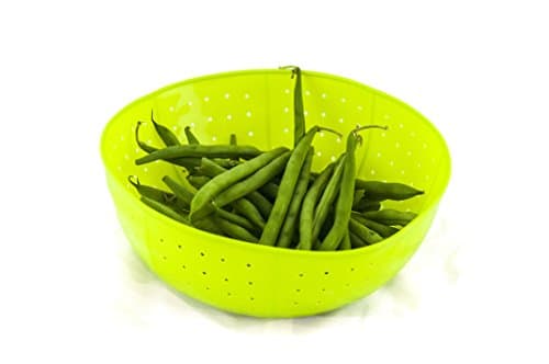 Multi-Functional Collapsible Kitchen Silicone Strainer - Silicone Roll-Up SimpleStorage Colander (Lime)