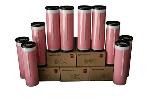 10 Red Wholesale Widgets Brand Universal Inks, Compatible with Riso GR, RC, RA, FR, RP Series Duplicators