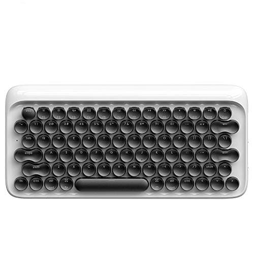 LIGHTOP Bluetooth Dot Mechanical Keyboard with Backlight 78 keys mechanical switch with wired and wireless mode Vintage style for Ipad/Iphone/ Macbook/Desktop/ Android Tablet.
