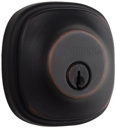 BRINKSPush Pull Rotate Door Locks Weldon Single Cylinder Deadbolt, Tuscan Bronze, 23063-150