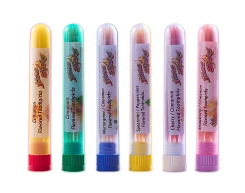 6 Flavor Toothpicks Sampler Pack Small Tubes