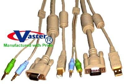 USB VGA AUDIO VIDEO COMBO CABLE, Multimedia Extension Cable Set Include USB2.0, 2 Stereo Audio &amp; SVGA Monitor Video Cable Set. 25 Ft