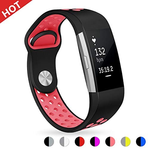 MOSTY Fitbit Charge 2 Strap, Adjustable Soft Silicone Bands Silica Gel Replacement Sport Bands Fitbit Charge2 Heart Rate Fitness Wristband