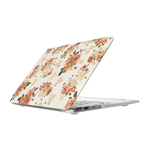 HWER Matte Surface Hard Shell Clip Snap-on Case for Apple Macbook Air 13.3" (A1466 &amp; A1369) ,13.3" Air,Flower