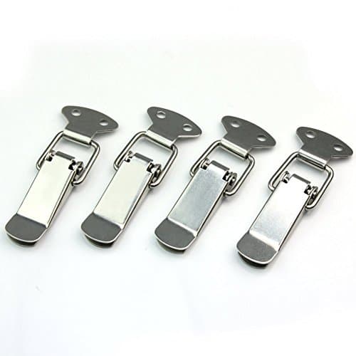 AKOAK 4 Set Stainless Spring Loaded Toggle Case Box Chest Trunk Latch Catch Clamp Clip