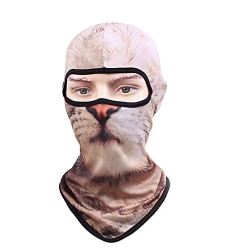 whatUneed 3D Animal Balaclava Face Mask, Multi-Function Windproof Mask, Breathable Outdoor Sports Caps