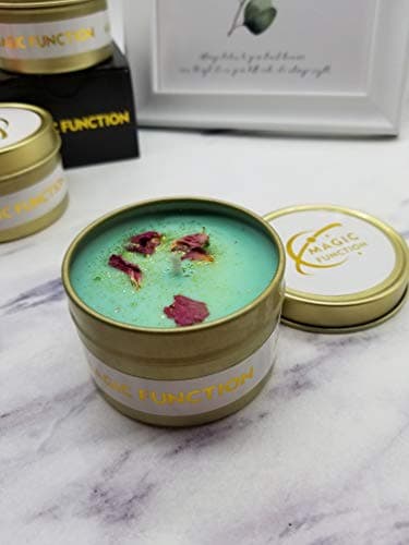 MAGIC FUNCTION Aromatherapy Scented Candle with Dried Flower, 3.4Oz, 20 Hours,Attracting Wealth, Solving Money Problems, Promoting Career Success and Prosperous Life.(Money Drawing)