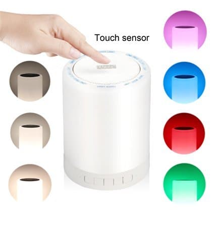 LED Light Speaker,Ubit Smart Touch Portable Multifunctional Bluetooth Speaker with Smart Touch LED Mood Lamp, Muisc Player / Hands-free Bluetooth Speakerphone, TF card / AUX supported, White