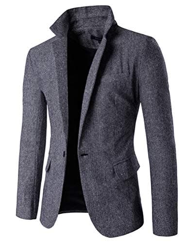 Men Suit Blazer Jacket Casual Slim Fit One Button Prom Tuxedo Coat Outwear