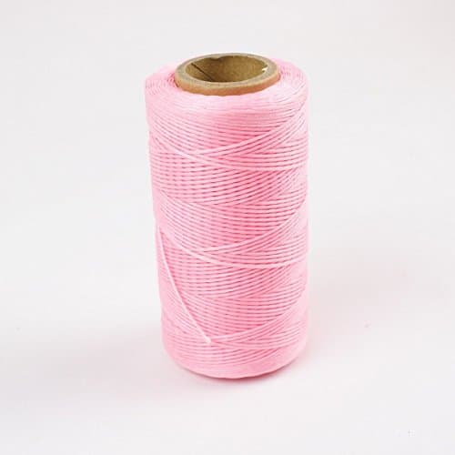 284Yard 1mm 150D Embroidery Machine Threads Waxed Thread String Cord Sewing DIY Craft Leather Stitching for Chisel Awl Upholstery Shoes Luggage -Pink 1 Pcs