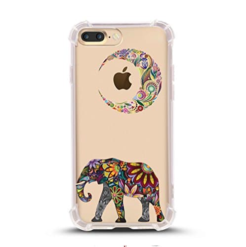 iPhone 8 PLUS case, with Shock Absorbent (5.5 inch screen), Moon Elephant Design (Compatible with iPhone 8 PLUS ONLY, not iPhone 8)