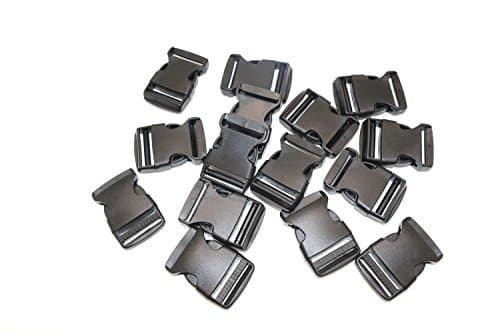 JustThread Flat Side Plastic Buckles - 3/8 5/8 3/4 1 1.25 1.5 2 inch - Multi-Color, Black - Bulk Value Packs - Suitable for Crafts &amp; DIY (1.25 inches (pack of 50), Black)