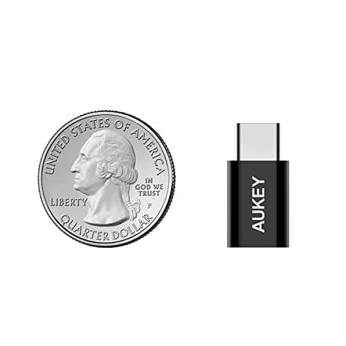 AUKEY USB C Adapter to Micro USB [3-Pack], USB OTG Supported, USB Type C to Micro USB Converter with 56k Ohm Resistor for Samsung S9/S9+, S8/S8+, Google Pixel 2/Pixel 2 XL, MacBook Pro 2017 (Black)