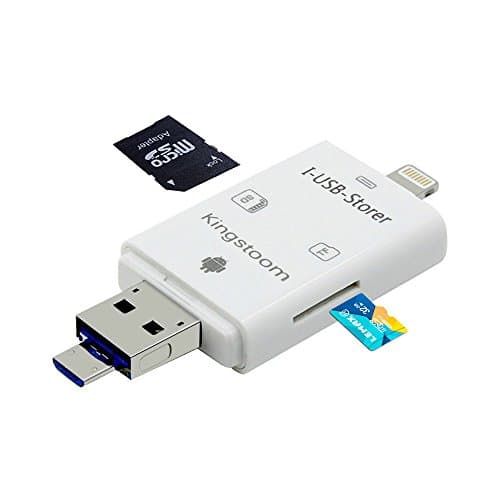 Kingstoom Memory Card Reader, SD Card Adapter, 3 in 1 Card Adapter with Micro USB/USB Support SD/Micro SD, Computer Memory Card Reader for iPhone/iPad/Mac/PC/OTG Android
