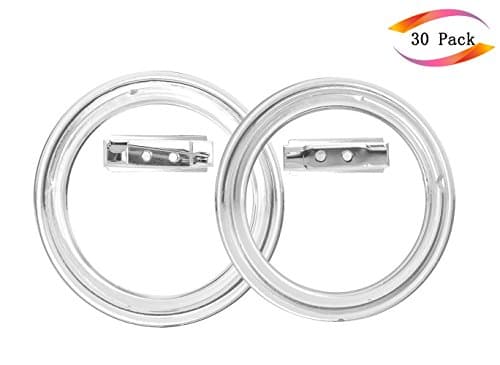 SUNHE 30 Sets Acrylic Design Button, Clear Plastic Button with Pin for DIY Crafts and Children's Craft Activities (2.36 Inch)