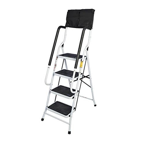 Simple Step 62.5" 2-in-1 Collapsible Step Stool &amp; Ladder w/ 10-Pocket Caddy