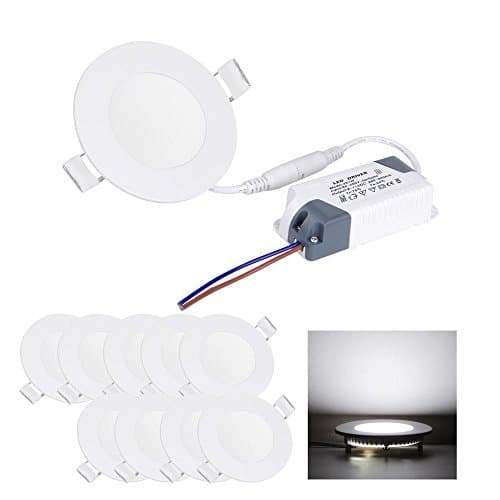 THNAYA 10 Round 3W LED Recessed Ceiling Panel Down Light Bulb