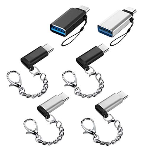 Maveek 6 USB Type C Adapter, 4 Pack USB Type C to Micro USB Adapter and 2 Pack USB Type C to USB Data Syncing and Charging Converter Aluminum USB C to Micro USB Convert Connector with Keychain