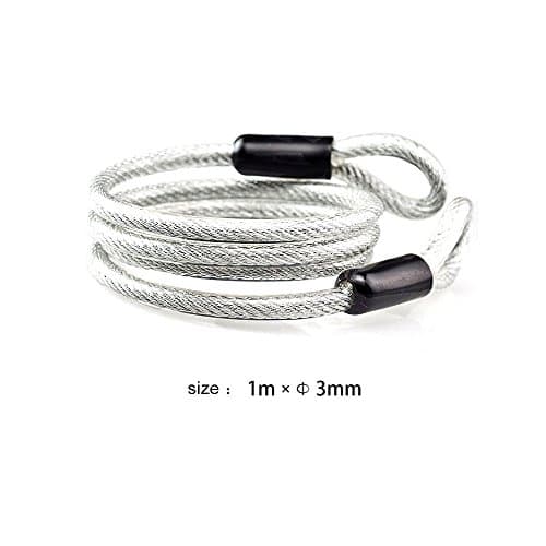 Flex Multi-use Lightweight Security Steel Looped Cable Lock Cable 1M