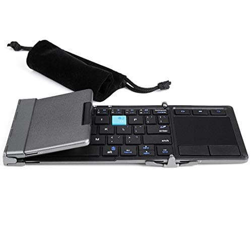 Foldable Wireless Keyboard, for All iOS Android Smartphone Windows Laptop Tablet Office Mute Keyboard (Sync Up to 3 Devices)